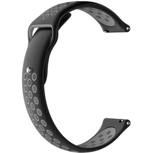 Voor Huami Amazfit Youth Edition Two-tone Nike Siliconen horlogeband (Zwart Grijs)