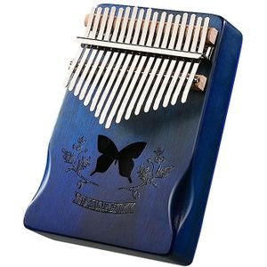 17 Tone Acacia Wood Thumb Piano Kalimba Muziekinstrumenten (Aurora Blue-Butterfly)
