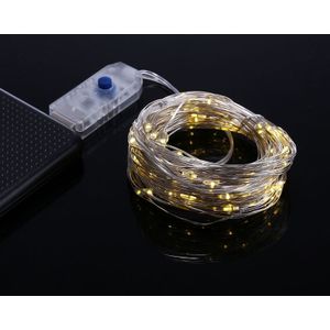 10m geel licht USB zilver draad String licht  100 LEDs 8 modi Fairy decoratieve licht Lamp met 13-toetsen afstandsbediening  DC 5V