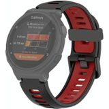 Voor Garmin Forerunner 220/230/235/620/630/735XT Tweekleurige Siliconen Vervangingsband Horlogeband (Zwart+Rood)