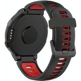 Voor Garmin Forerunner 220/230/235/620/630/735XT Tweekleurige Siliconen Vervangingsband Horlogeband (Zwart+Rood)