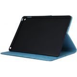 Voor iPad Air 2 ingedrukt bloemen vlinder patroon horizontale Flip PU lederen draagtas met magnetische Buckle & houder & Card Slots & Wallet(Blue)