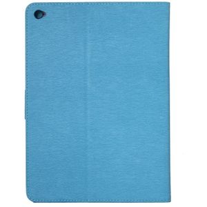 Voor iPad Air 2 ingedrukt bloemen vlinder patroon horizontale Flip PU lederen draagtas met magnetische Buckle & houder & Card Slots & Wallet(Blue)