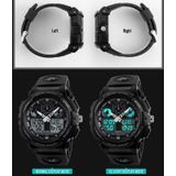 SKMEI 1270 Heren Waterdicht Dual Display Digitaal Horloge Outdoor Sports Watch (Groen)