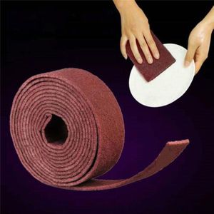 10 stuks nylon Emery schuur pad roestvrijstaal roest polijsten keuken schotel schoonmaken Rag  grootte: 9 cm x 5 7 m (rood bruin)