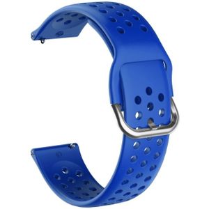 20mm voor Huami Amazfit GTS / Samsung Galaxy Watch Active 2 / Huawei Watch GT2 42MM Ademende poreuze band met binnengespun (saffier)