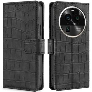 Voor OPPO Find X6 Pro 5G Skin Feel Crocodile magnetische sluiting lederen telefoonhoes