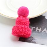 12PCS cute mini gebreide hairball Hat broche trui pinnen badge (Lotus rood)