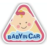 10 stuks er is een baby in de auto stickers waarschuwingsstickers stijl: CT223p driehoek meisje zelfklevende stickers