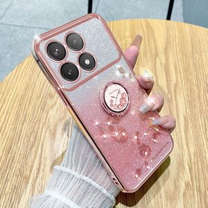 Voor Xiaomi Redmi K70 Gradint Glitter Onsterfelijke Bloemenring All-inclusive telefoonhoesje