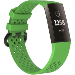 Vierkante gat verstelbare sport polsband voor FITBIT charge 3 (groen)