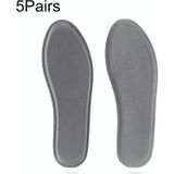 5 paar verdikken ademende antislip schokbestendig geheugen katoen sport volledige binnenzool schoen-pad  grootte: 240mm (grijs)