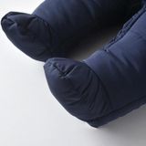 Gewatteerde en fluwelen warme baby onesies (kleur: donkerblauwe maat:73)