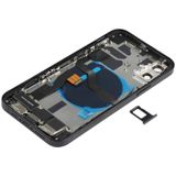 Batterij achterklep montage (met zijtoetsen  luide luidspreker  motor  camera lens & kaart lade  aan / uit knop + volumeknop + oplaadpoort & draadloze oplaadmodule) voor iPhone 12 (zwart)