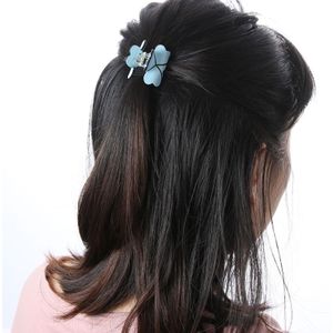 Mode vrouwen haar klauw elegante mini eenvoudige kleurrijke Bun haaraccessoires (blauw)