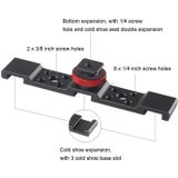 PULUZ Driekops Hot Shoe Bracket Mount (Zwart)