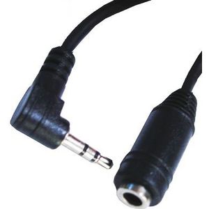2.5mm mannetje naar 3.5mm vrouwtje converter kabel(zwart)