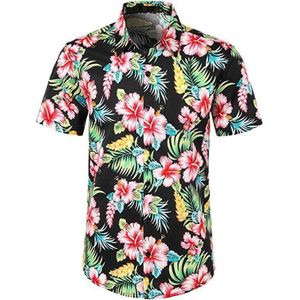 Zomer heren 3D digitaal printen strand casual shirt met korte mouwen  maat: XL