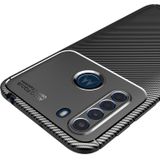 Voor Motorola One Fusion Carbon Fiber Texture Schokbestendige TPU Case (Blauw)