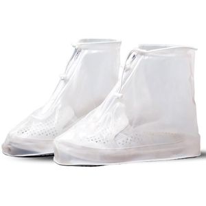1 Pair Rainy Outdoor Anti-Skid Waterproof Shoe Cover Thickening Repetitive Use Shoe Cover XXXL(White)