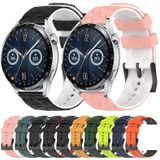 Voor Huawei Watch GT3 46 mm 22 mm voetbalpatroon tweekleurige siliconen horlogeband (roze + wit)