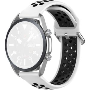 Voor Galaxy Watch 3 41mm Siliconen Sport Two-tone Strap  Maat: Gratis maat 20mm (wit zwart)