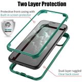 Dubbelzijdige plastic glazen beschermhoes voor iPhone 11 Pro (donkergroen)