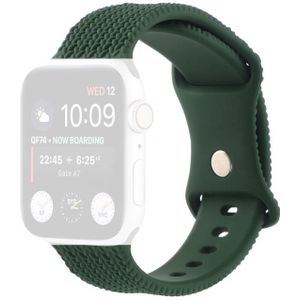 Geweven Patroon Figuur 8 Gesp Siliconen Strap Horlogeband voor Apple Watch Series 6 & SE & 5 & 4 44mm / 3 & 2 & 1 42mm (Dark Green)