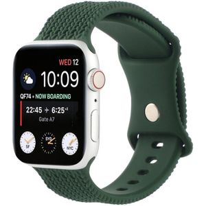 Geweven Patroon Figuur 8 Gesp Siliconen Strap Horlogeband voor Apple Watch Series 6 & SE & 5 & 4 44mm / 3 & 2 & 1 42mm (Dark Green)