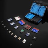 PULUZ-kaartlezer + 22-in-1 Memory Card Case for 1Standard SIM 2Micro SIM- + 2Nano-SIM + 3CF + 7SD + 6TF + 1CARD PIN