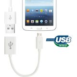 Micro USB OTG Connection Kabel voor Samsung Galaxy Tab 3 (8.0 / 10.1) T310 / P5200  Note 10.1(2014 Edition)/P600  GALAXY Tab 4 (7.0 / 8.0 / 10.1) T230 / T330 / T530  Galaxy Tab Pro (8.4/ 10.1) T320 / T520  i9500 / i9300 / N7100  Lengte: 15cmwit