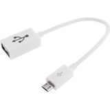 Micro USB OTG Connection Kabel voor Samsung Galaxy Tab 3 (8.0 / 10.1) T310 / P5200  Note 10.1(2014 Edition)/P600  GALAXY Tab 4 (7.0 / 8.0 / 10.1) T230 / T330 / T530  Galaxy Tab Pro (8.4/ 10.1) T320 / T520  i9500 / i9300 / N7100  Lengte: 15cmwit