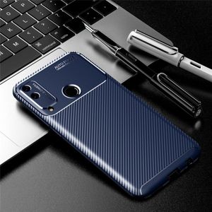 Voor Huawei Honor Play 4T Carbon Fiber Texture Shockproof TPU Case(Blauw)
