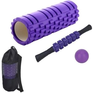 45cm 4 stks/set EVA Hollow Foam Roller Spier Ontspanning Roller Yoga Kolom Set Fitness Apparatuur (Paars)