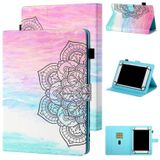 Voor 10 inch Tablet Universal Coloured Drawing Stitching Horizontale Flip Lederen kast met Holder & Card Slot (Kleurrijke Mandala)