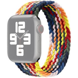 Rainbow gevlochten single loop vervanging horlogebanden  maat: L 155mm voor Apple Watch Series 6 & SE & 5 & 4 40mm / 3 & 2 & 1 38mm (zeven kleuren)