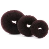 3 PC'S elegante vrouwen dames donut haar ring (zwart L)