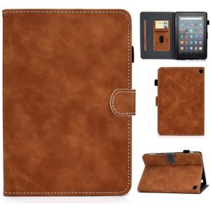 Voor Amazon Kindle Fire 7 2022 Koeienhuid Textuur Smart Leather Tablet Case (Bruin)