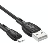 Borofone BX86 Advantage 2.4A USB naar 8-pins siliconen oplaaddatakabel  lengte: 1m