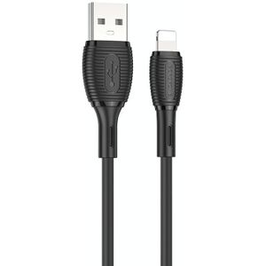 Borofone BX86 Advantage 2.4A USB naar 8-pins siliconen oplaaddatakabel  lengte: 1m