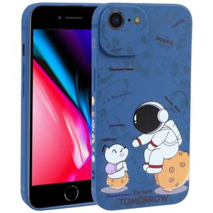 Voor iPhone SE 2022 / SE 2020 / 8 / 7 Astronaut patroon Frosted TPU telefoonhoes