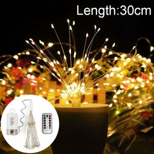 30cm explosie bal vuurwerk dimbare koperdraad LED tekenreeks licht  150 LEDs batterijen vak LED decoratief licht met afstandsbediening (warm wit)