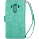 Voor Huawei Mate 10 Pro Multifunctionele Rits Horizontale Flip Lederen Case met Holder & Wallet & 9 Card Slots & Lanyard(Mint Green)