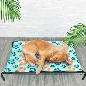 Pet Bed Dog Steel Frame Bed Summer Pet Mat  Specificatie:Ice Pad +Mesh +Steel Frame  Mesh Size:L 90x69x21cm