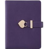 8032 Paar Notebook met Lock Hardcover Kladblok Handboek (Paars)
