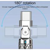 Mech Series 6A 120W USB naar 8-pins 180-graden metalen plug snellaadkabel  lengte: 1 8 m