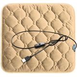 Auto USB Stoelverwarming kussen warmere dekking winter verwarmde warme mat  stijl: hartvorm (Beige)