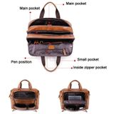 6477 17 Inch Men Laptop Bag Multi-Function Business Briefcase Messenger Bag(Brown)