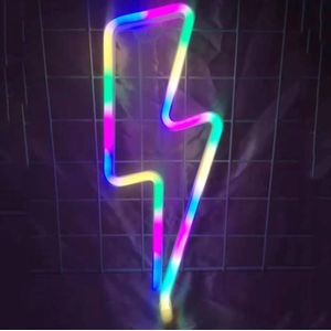 Neon LED Modellering Lamp Decoratie Nachtlampje  Voeding: Batterij of USB (kleurrijke donder)