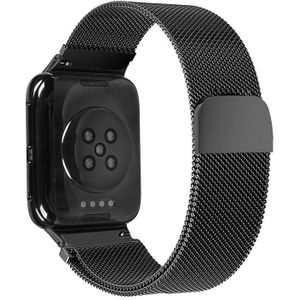 Voor OPPO Watch 41MM Smart Watch Milanese Stainless Steel Metal Strap(Zwart)